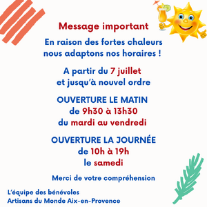 Horaires exceptionnels